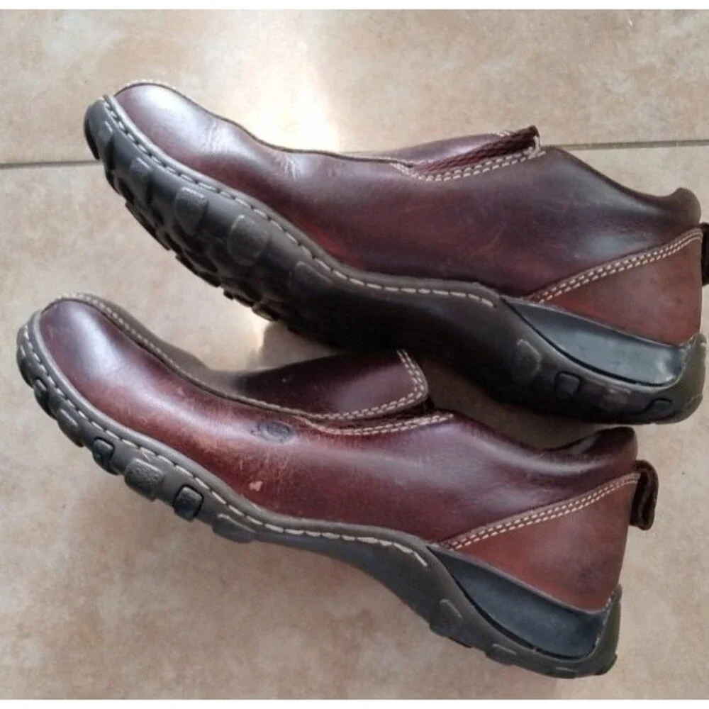 Born Men’s Slip On Casual Brown Leather Upper Shoes Size 7 Eur Size 40